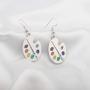 FUSTMW Artist Paint Brush Earrings Paint Palette Charm Earrings Colorful Painter Jewelry Artist Gift Art Teacher Gifts