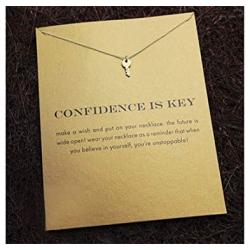 HUNO Dainty Lucky Elephant Horseshoe Clavicle Chain Key Angel Wing Hexagram Star Pendant Necklace Friendship BFF Jewelry