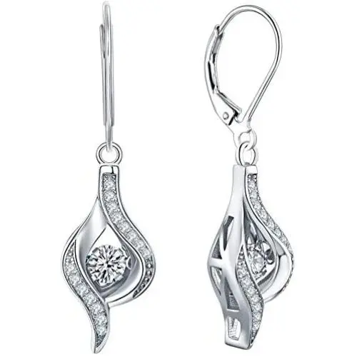 YL Eye Earrings Sterling Silver Dancing Diamond Halo Dangle Earrings Created Emerald/Ruby/Sapphire/Zirconia Drop Jewelry for Women YL Eye Earrings Sterling Silver Dancing Diamond Halo Dangle Earrings Created Emerald/Ruby/Sapphire/Zirconia Drop Jewelry for Women