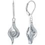 YL Eye Earrings Sterling Silver Dancing Diamond Halo Dangle Earrings Created Emerald/Ruby/Sapphire/Zirconia Drop Jewelry for Women