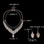 EVER FAITH Austrian Crystal Elegant V-Shaped Teardrop Necklace Earrings Set