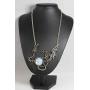 Skye Jewelry Large Full Body Dragon Statement Necklace w/Multi Color Moodstone Style Cabochon Design w/Adjustable Chain 15''-18'' & Dragon - 3 1/2'' x 3''