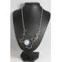 Skye Jewelry Large Full Body Dragon Statement Necklace w/Multi Color Moodstone Style Cabochon Design w/Adjustable Chain 15''-18'' & Dragon - 3 1/2'' x 3''