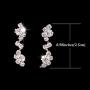 Fairyu Bride Wedding Crystal Necklace Earrings Set Silver Bridal Flower Dangle Earrings Necklaces Jewelry Party Rhinestone Pendant Necklace Drop Earrings for Women and Gilrs