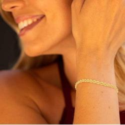 Lifetime Jewelry 2mm Rope Chain Bracelet 24k Real Gold Plated for Women and Men