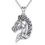 CELESTIA Celtic Horse Head Necklace Women Sterling Silver Pendant Horse Jewelry Gifts for Girls Men and Horse Lovers CELESTIA Celtic Horse Head Necklace Women Sterling Silver Pendant Horse Jewelry Gifts for Girls Men and Horse Lovers