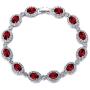 EVER FAITH Womens Gorgeous CZ Luxury Bridal Oval Shaped Necklace Earrings Bracelet Set Silver-Tone