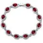 EVER FAITH Womens Gorgeous CZ Luxury Bridal Oval Shaped Necklace Earrings Bracelet Set Silver-Tone EVER FAITH Womens Gorgeous CZ Luxury Bridal Oval Shaped Necklace Earrings Bracelet Set Silver-Tone