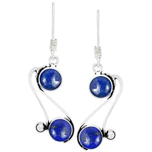 Natural Moonstone Lapis Malachite Simulated Garnet Peridot Blue Topaz Dangle Earrings 8mm Round Shape Gemstones 925 Silver Overlay handmade Dangle Earrings