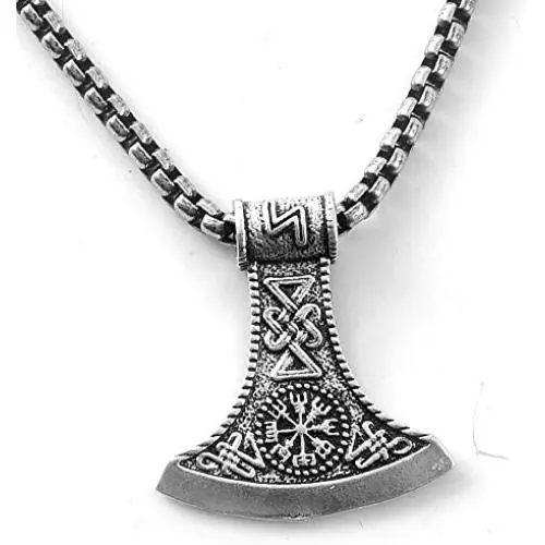 Viking Amulet Jewelry Axe Norse Viking Thors Hammer mammen Pendant Necklace for Men Boys Viking Amulet Jewelry Axe Norse Viking Thors Hammer mammen Pendant Necklace for Men Boys