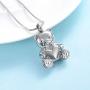 mingkejw Urn Necklaces for Ashes Teddy Bear Cremation Jewelry for Women Gilrs Keepsake Memorial Necklace for Human Pet Ashes Pendant