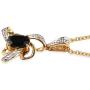 Shop LC Delivering Joy 925 Sterling Silver Real 14K Yellow Gold Plated Oval Black Tourmaline Pendant Necklace Jewelry for Women Size 20'' Ct 0.6
