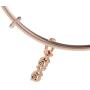 Inspirational Stackable XO Heart Filigree Charm Bangle Bracelet, 14K Rose Gold,Adjustable Expandable