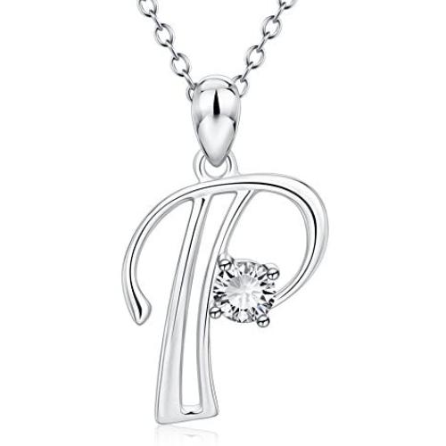 YFN Initial Necklace Sterling Silver Letters 26 Alphabet Pendant Necklace Jewelry