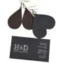 Leather Antique Teardrop Earrings/Boho Leaf Gift 2-Pack Handmade by Hide & Drink :: Bourbon Brown + Charcoal Black
