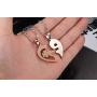 UM Jewelry His and Hers Stainless Steel Crystal Lock Key Puzzle Heart Pendant Couple Necklaces