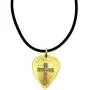 Cross Guitar Pick (stg3g) Antique Gold Finish On Black Rubber Cord Cross Guitar Pick (stg3g) Antique Gold Finish On Black Rubber Cord