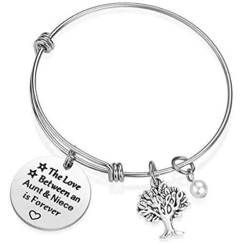 iJuqi Aunt Gift From Niece - Aunt Niece Bracelet, The Love Between An Aunt and Niece Is Forever, Aunt Birthday Gifts, Stainless Steel Aunt Jewelry Gift iJuqi Aunt Gift From Niece - Aunt Niece Bracelet, The Love Between An Aunt and Niece Is Forever, Aunt Birthday Gifts, Stainless Steel Aunt Jewelry Gift