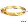 COCO Park New Children Jewelry 18k Gold Plated Cuff Bracelet Heart Bell Charm Pendant Bangle 5 3/8 Inch