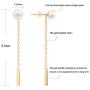 Long Pearl Chain Earrings for Women 18k Gold Chain Cultured Freshwater Baroque Pearl Dangling Earrings Dainty Wedding Jewelry for Bridesmaid Gift
