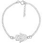 Delicate Hamsa Hand .925 Sterling Silver Link Bracelet