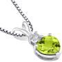 14 Karat White Gold Heart Shape 1.00 Carats Peridot Diamond Pendant 14 Karat White Gold Heart Shape 1.00 Carats Peridot Diamond Pendant