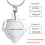 constantlife Cremation Jewelry for Ashes, My Best Friend Heart Shape Memorial Urn Necklace Stainless Steel Crystal Pendant Ashes Holder Keepsake