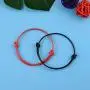 YJT Red String of Fate Bracelets Kabbalah Protection Good Luck Simple Matching Bracelets for Couple Women Men, Waterproof Nylon