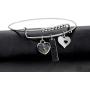 Uloveido Christian Faith Extendable Bangle, Stainless Steel, Heart Mustard Seed Bracelets Y642