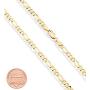 Miabella Solid 18K Gold Over Sterling Silver Italian 5mm Diamond-Cut Figaro Link Chain Necklace for Women Men, 16, 18, 20, 22, 24, 26, 30 Inch 925 Made in Italy