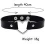 Tvoip 6Pcs Lady Stylish Fashion Lovely Heart Decoration Collar Necklace Vacation Jewelry Black Red Orange Pink Green White PU Leather Chokers Necklace