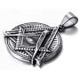 Elfasio Freemason Symbol Masonic Necklace for Men Illuminati All Seeing Eye/Eye of Gold Both Sided Stainless Steel Pendant Jewelry