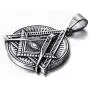 Elfasio Freemason Symbol Masonic Necklace for Men Illuminati All Seeing Eye/Eye of Gold Both Sided Stainless Steel Pendant Jewelry
