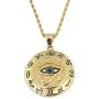 Moca Jewelry Hip-Hop Ancient Egyptian Horus Eye Pendant Stainless Steel Chain Rhinestone Crystal Necklace for Men Women