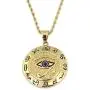 Moca Jewelry Hip-Hop Ancient Egyptian Horus Eye Pendant Stainless Steel Chain Rhinestone Crystal Necklace for Men Women