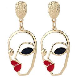 TULIP LY Sun Moon Asymmetrical Crystal Drop Earrings Bohemian Tassel Design Dangle Earring Fashion Retro Stud Earrings for Women Girl Fashion Jewelry