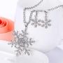EVER FAITH Austrian Crystal Snowflake Necklace Earrings Set