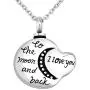 CLY Jewelry Urn Necklace for Ashes Fashion Carved Moon Shape Memorial Keepsake Always On My Mind for Men Women Male Black Painted