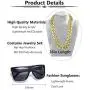 VALIJINA 80s 90s Hip Hop Costume Jewelry for Women Men Gold Acrylic Chain Necklace Sunglasses Rapper Punk Style Costume Kit VALIJINA 80s 90s Hip Hop Costume Jewelry for Women Men Gold Acrylic Chain Necklace Sunglasses Rapper Punk Style Costume Kit