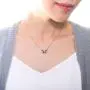 BERRICLE Rose Gold Flashed Sterling Silver Enamel Cubic Zirconia CZ Butterfly Fashion Necklace and Earrings Set