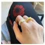 Smiling sunflower Transparent Acrylic Color Resin Ring Female Fashion Personality