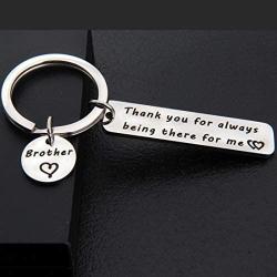Zuo Bao Brother Keychain Thank You for Always Being There for Me Gift for Brother Family Jewelry