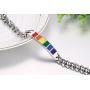 VNOX Jewelry 10MM Stainless Steel Rainbow Rubber Gay & Lesbian Pride Bracelet,8''