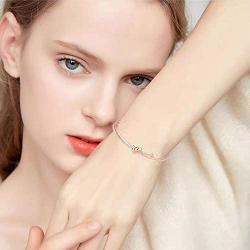 KIMILILY Rose Gold Bangle Bracelet Jewelry Birthday Gifts for Women Crystal from Swarovski Cuff