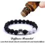 SIVITE Lava Rock Stretch Beaded Bracelet Essential Oil Diffuser Dog Lover Paw Charm Pet Memorial Bracelet