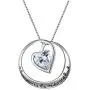 EVER FAITH 925 Sterling Silver CZ Simple''I Love You to the Moon and Back'' Heart Pendant Necklace