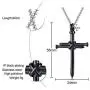Stainless Steel Nail Cross Pendant Necklace,Mens Punk Jesus Faith Necklace Polished Gold Silver Black 24 Inch Stainless Steel Nail Cross Pendant Necklace,Mens Punk Jesus Faith Necklace Polished Gold Silver Black 24 Inch