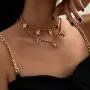 Ckecharfa Layered Crystal Pendant Necklace Gold Butterfly Choker Necklaces Sparkly Party Adjustable Jewelry Accessories for Women and Girls Ckecharfa Layered Crystal Pendant Necklace Gold Butterfly Choker Necklaces Sparkly Party Adjustable Jewelry Accessories for Women and Girls
