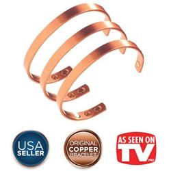 Earth Therapy, The Original Pure Copper Magnetic Healing Minimalist Bracelet Set - Adjustable - for Men and Women - 3 for 2 Best-Sellers Value Pack