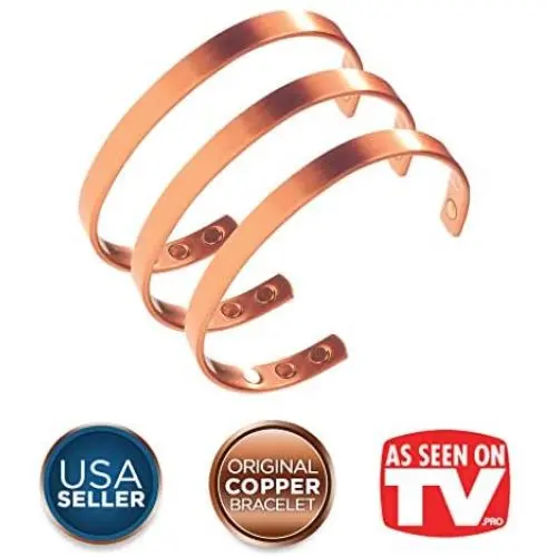 Earth Therapy, The Original Pure Copper Magnetic Healing Minimalist Bracelet Set - Adjustable - for Men and Women - 3 for 2 Best-Sellers Value Pack